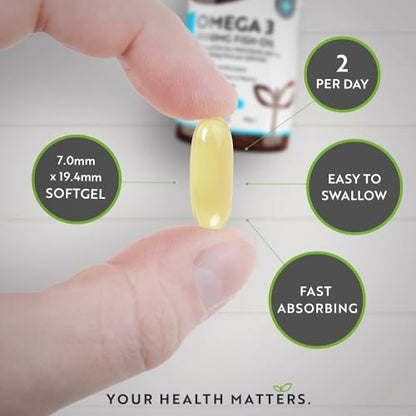 Omega 3 2000mg with 660mg EPA & 440mg DHA per Serving - 240 Softgel Capsules NutravitaUS supplements