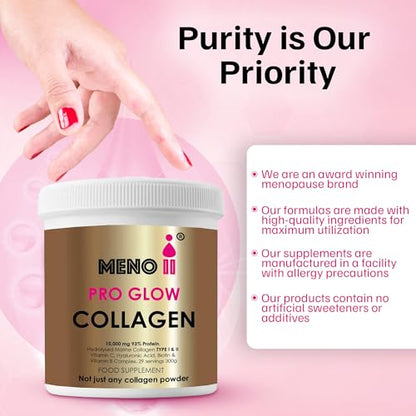 Meno II PRO Glow Marine Collagen Powder 10,000mg - High-Potency Supplements for Women Skin Hydration Meno IIUS supplements