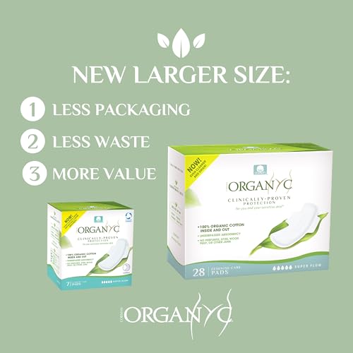 Organyc New and Improved 100% Certified Organic Cotton Overnight Feminine Pads OrganycAu supplements