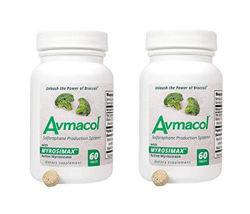 AVMACOL® (120) 2 Bottle Value Sulforaphane Supplement with Myrosinase AVMACOLUS supplements