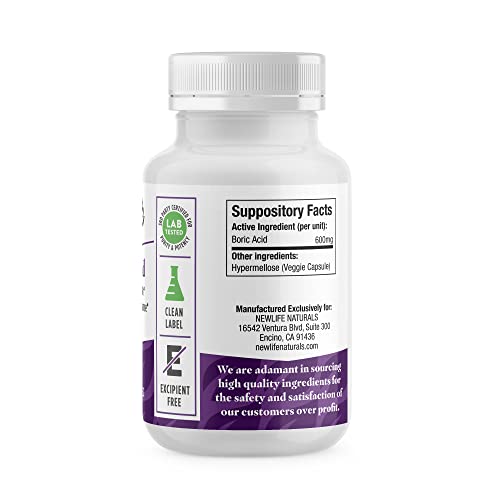 NewLife Naturals Boric Acid Suppositories for Women - 600mg NewLife NaturalsAu supplements