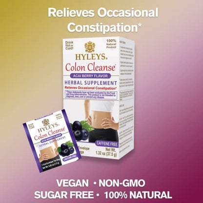 Hyleys Colon Cleanse Tea Acai Berry Flavor - 25 Tea Bags (12 Pack - 300 Tea Bags Total) HYLEYSUS supplements