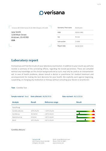 Candida & Helicobacter Test – Lab Testing Kit for Diagnosing Candida and H Pylori in Your Gut – Home Stool Test VerisanaAu supplements