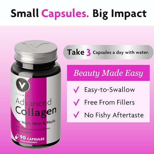 Premium Collagen Supplements for Women - High Strength Marine Collagen with Hyaluronic Acid, Biotin, Vitamin C & E V VitaminiAu supplements