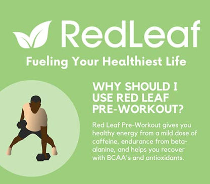 Red Leaf Pre Workout Energizer Powder, BCAA's, Beta-Alanine, Amino Acids and Green Tea Red LeafUS supplements