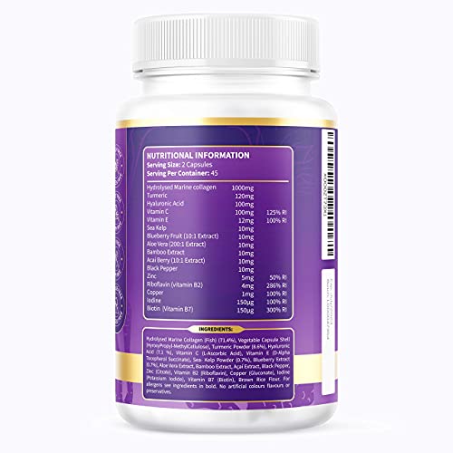 High Strength Marine Collagen Tablets - Skin, Hair, Nails & Joints - Fortified with Hyaluronic Acid Euphoria BlissAu supplements