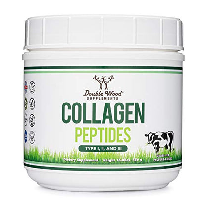 Collagen Peptides Powder - Hydrolyzed Collagen, Keto Safe - 16.08oz - Multi Type 1, 2 Double Wood SupplementsUS supplements