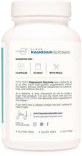 Type Zero Magnesium Glycinate (210mg | 180 Capsules) Pure, Non-GMO, Gluten Free Type ZeroUS supplements