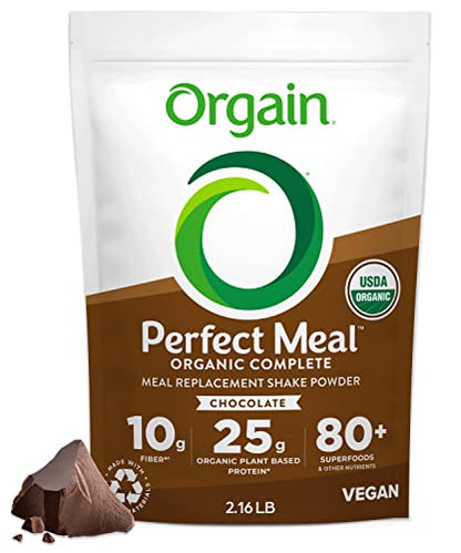 Orgain Organic Perfect Meal Replacement Protein Powder, Chocolate - 25g Plant Based OrgainUS supplements