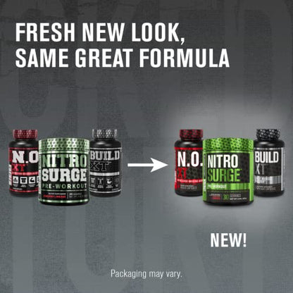 Jacked Factory Nitrosurge Pre Workout, N.O. XT Nitric Oxide Supplement & Build-XT Daily Jacked FactoryUS supplements