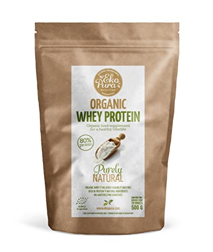 Ekopura Organic Whey Protein 500g | 80% Protein | Hormone Free, GMO-Free, Soy-Free, Additive Free EkopuraAu supplements