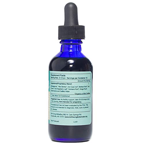 Birth Song Botanicals Fertile Ground Fertility Liquid Tincture, Herbal Supplement to Help Regulate Birth Song BotanicalsAu supplements