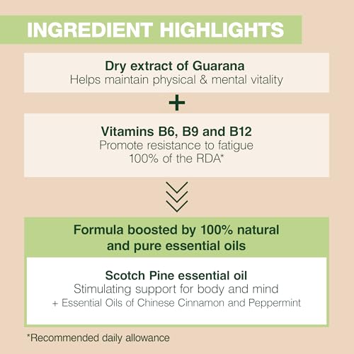 Pranarom - Aromaboost Energy Herbal Supplement - for Physical and Mental Fatigue - Guarana - Vitamins B6 B9 B12 - Pure Scots Pine Essential Oil - 60 Count PranaromAu supplements