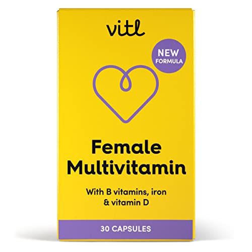 Vitl Female Multivitamin & Minerals Supplement - 30 Vegan Capsules - 21 Essential Active VITLUS supplements
