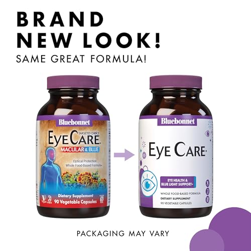 Bluebonnet Nutrition Eye Care Macular & Blue, Eye Health & Blue Light Support*, Vegan, Kosher-Certified, Gluten-Free, Dairy-Free, 60 Vegetable Capsules, 30 Servings BlueBonnetAu supplements