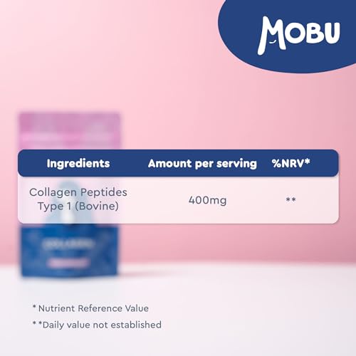Hydrolysed Collagen 400mg 120 Capsules | Hair, Skin and Joint Health Supplement | Bovine Collagen for Women & Men MOBUUS supplements