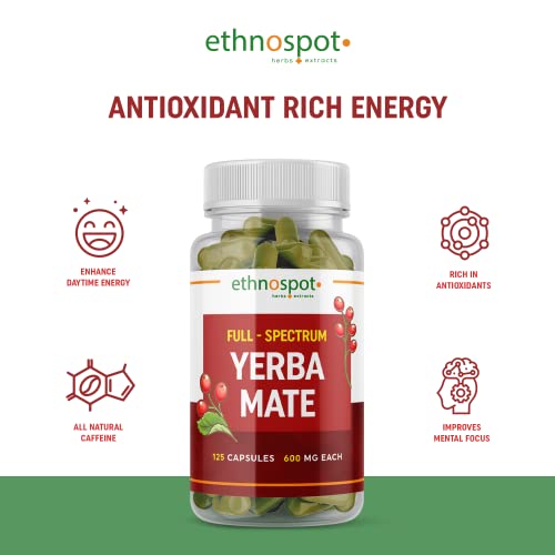 Full Spectrum Yerba Mate Capsules - Boosts Energy & Mental Focus - Supports Health EthnospotUS supplements