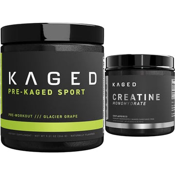 Kaged Pre Sport & Creatine Monohydrate Bundle | Glacier Grape Pre + Unflavored Creatine KagedAu supplements