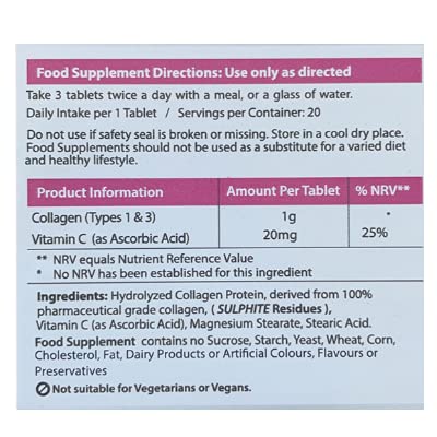 AHS Super Collagen + Vitamin C Tablets 120 Tablets - 6000mg Collagen per Serving - 1 Month Supply AHSUS supplements