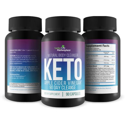 3X Keto Apple Cider Vinegar 90 Day Cleanse - Promote Health & Wellness - Flush Waste GenericUS supplements