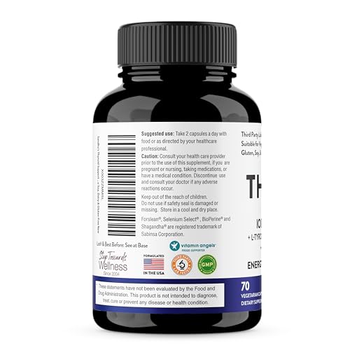 Sandhu's Thyroid Support Complex with Iodine Supplement|60 Capsules, 30 Days Supply Sandhu'sAu supplements