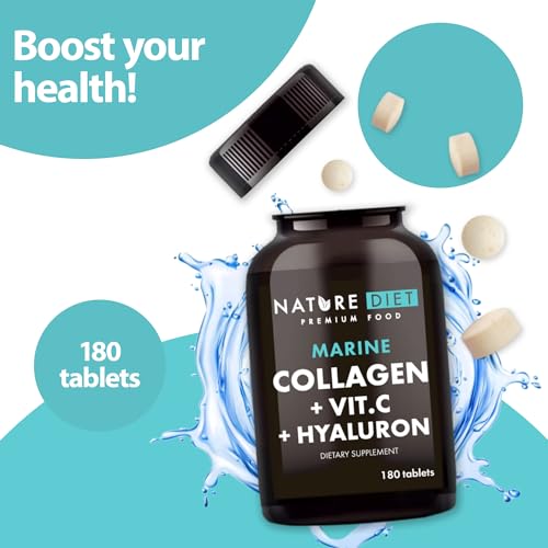 Nature Diet - Marine Collagen with Hyaluronic Acid and Vitamin C, 180 tablets, 500 mg , Peptan F , Fish Collagen Nature DietAu supplements