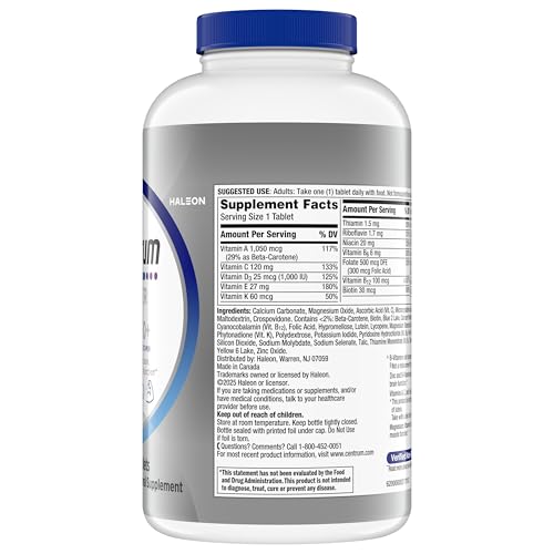 Centrum Silver Men's 50+ Multivitamin with Vitamin D3, B-Vitamins, Zinc for Memory and Cognition - 200 Tablets CentrumUS supplements