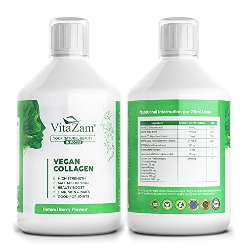 VitaZam Vegan Collagen Liquid 5000mg Hydrolyzed Collagen Peptides for Women VitaZamUS supplements