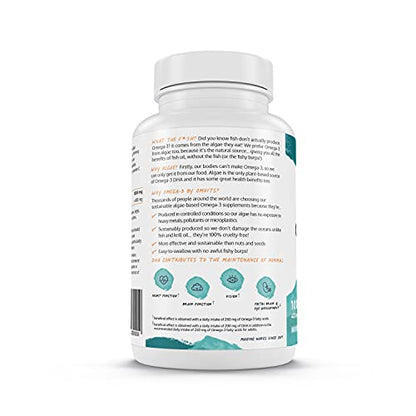 Omvits Vegan Omega 3 DHA from Algae Oil 1000mg - 60 Softgel Capsules with Vitamin E OmvitsUS supplements