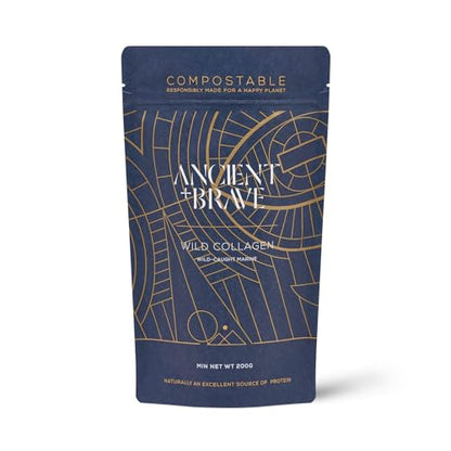 Ancient + Brave Wild Collagen 200g - Wild Caught Marine Collagen Powder - 100% Hydrolysed Collagen Peptides (Fish) Ancient + BraveUS supplements