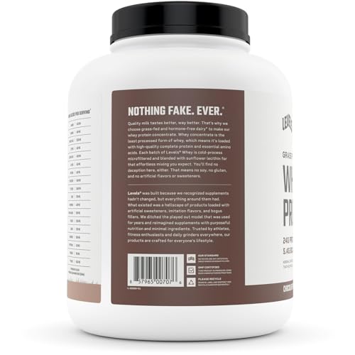 Levels Grass Fed 100% Whey Protein, No Hormones, Chocolate Mocha, 5LB Levels NutritionUS supplements