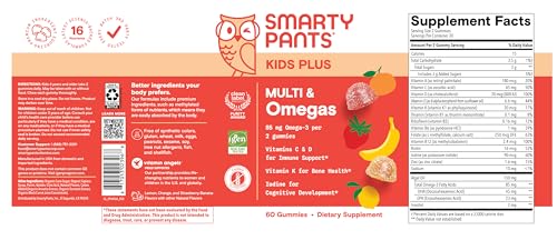 SmartyPants Kids Multivitamin Gummies - Improved Formula: Omega 3 (DHA/EPA), Vitamins D3, C, B12, B6, Vitamin A, K & Zinc SmartyPantsAu supplements