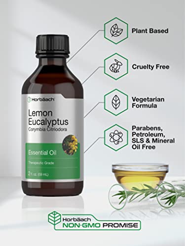 Lemon Eucalyptus Essential Oil | 2 oz | for Massage, Bath, Diffuser, DIY Projects & More HorbäachUS supplements
