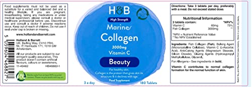 Holland & Barrett Marine Collagen with Vitamin C 3000mg 180 Tablets Holland & BarrettAu supplements