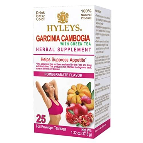 Hyleys Tea Garcinia Cambogia Green Tea with Pomegranate Flavor - 25 Tea Bags Hyleys TeaUS supplements