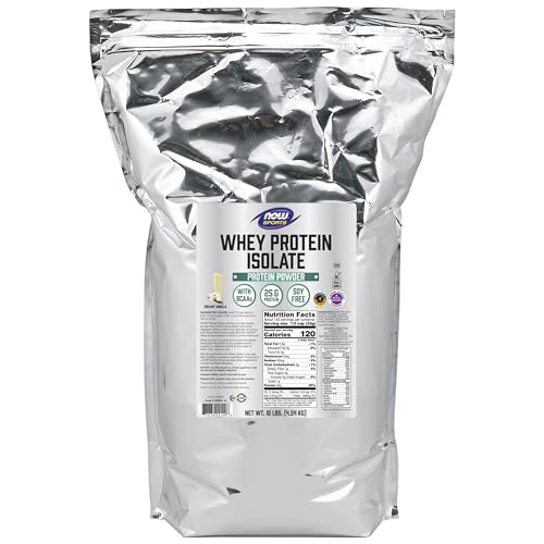 NOW Sports Nutrition, Whey Protein Isolate, 25 g With BCAAs, Creamy Vanilla Powder NOWUS supplements