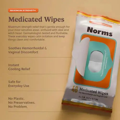 Norms The Full Hemorrhoid Treatment Bundle Medicated Wipes, Touch-Free Spray, and 5% Lidocaine Cream to Relieve Painful Itching, Burning & Swelling – Complete Hemorrhoid Care System NormsAu supplements