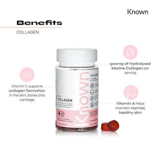 Marine Collagen Gummies by Known Nutrition with Vitamin C | 60 One-a-Day 500mg Hydrolysed Marine Collagen Gummies KnownAu supplements