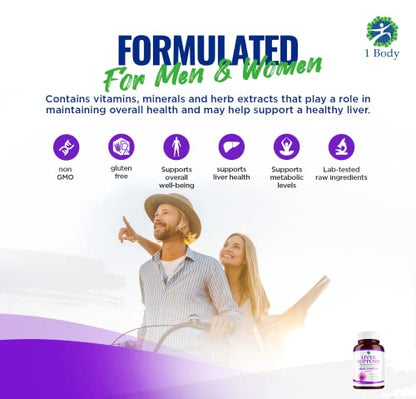 1 Body Liver Support: Twin Pack - 60 Capsules Each - Milk Thistle 1 BodyUS supplements