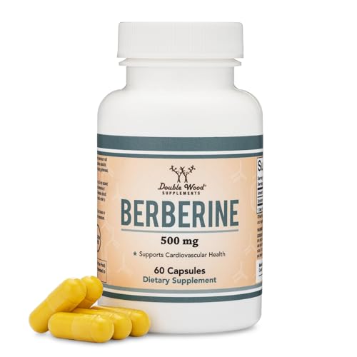 Berberine Supplement 500mg, 60 Capsules (Third Party Tested, Manufactured in The USA Double Wood SupplementsUS supplements