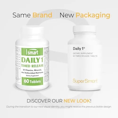 Supersmart - Daily 1® Timed Release - Multivitamin Supplement for Women & Men - with BioPQQ®, Vitamin A, B, C, D & E, Biotin, Quercetin & Fisetin | SupersmartAu supplements