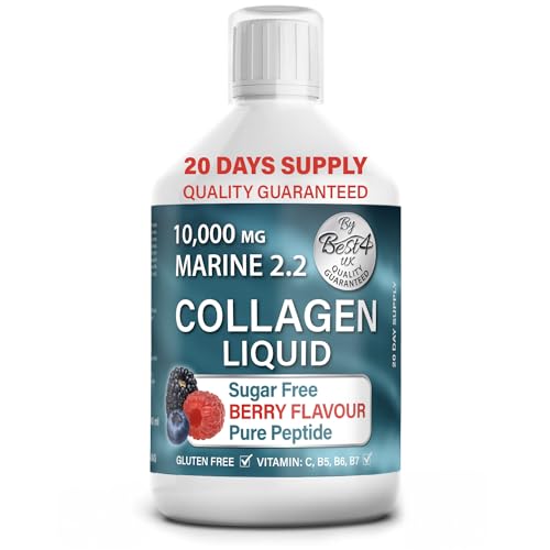 Marine Collagen 2.2 Liquid 10000mg Sugar Free Ready to Drink Berry Flavour, Hyaluronic Acid, Pure Peptide, Vitamin B5, B6, B7, C, D3 Best4GroupAu supplements