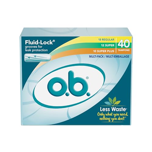 o.b. Tampons Multipack | Non-Applicator Tampon, Unscented | Regular/Super/Super Plus Tampons, 40ct o.b.Au supplements
