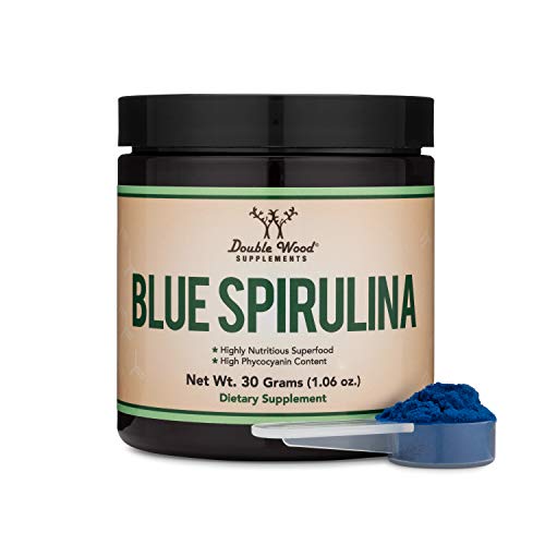 Blue Spirulina Powder - Maximum 35% Phycocyanin Content, Superfood Powder from Blue Double Wood SupplementsUS supplements