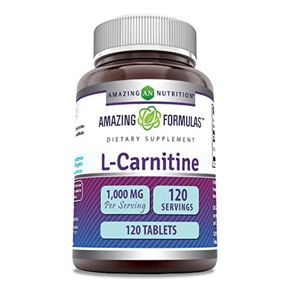 Amazing Formulas L-Carnitine Fumarate 1000Mg 120 Tablets Supplement | Amino Acid Amazing NutritionUS supplements
