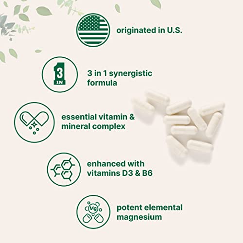 Magnesium Citrate 400mg with Vitamin D3 1000IU & B6, 240 Capsules Micro IngredientsUS supplements