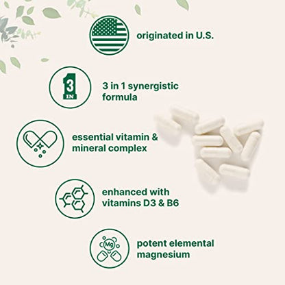 Magnesium Citrate 400mg with Vitamin D3 1000IU & B6, 240 Capsules Micro IngredientsUS supplements