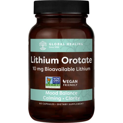 Global Healing Lithium Orotate Brain Health Supplement - Supports Mood Global Healing CenterUS supplements