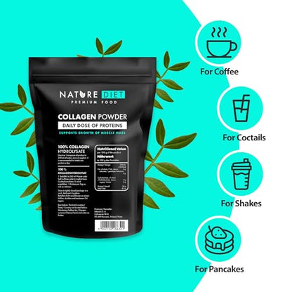 Nature Diet - Collagen Powder 600 g | Hydrolysate | Unflavored | Collagen Peptides | Source of Protein Nature DietUS supplements