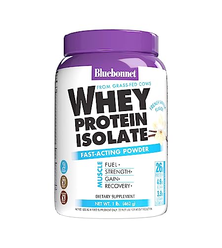 Bluebonnet Nutrition Whey Protein Isolate Powder, 14 Serving, Vanilla, 1 lb BluebonnetUS supplements
